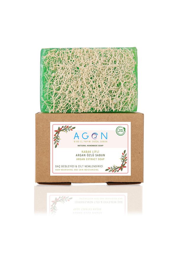 Agon %100 El Yapımı Doğal Kabak Lifli Argan Sabunu 120 Gr - Görsel 3